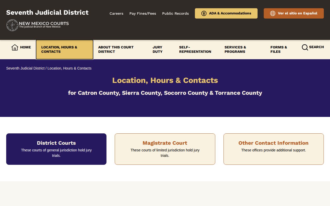Catron County court contacts for released inmate orders