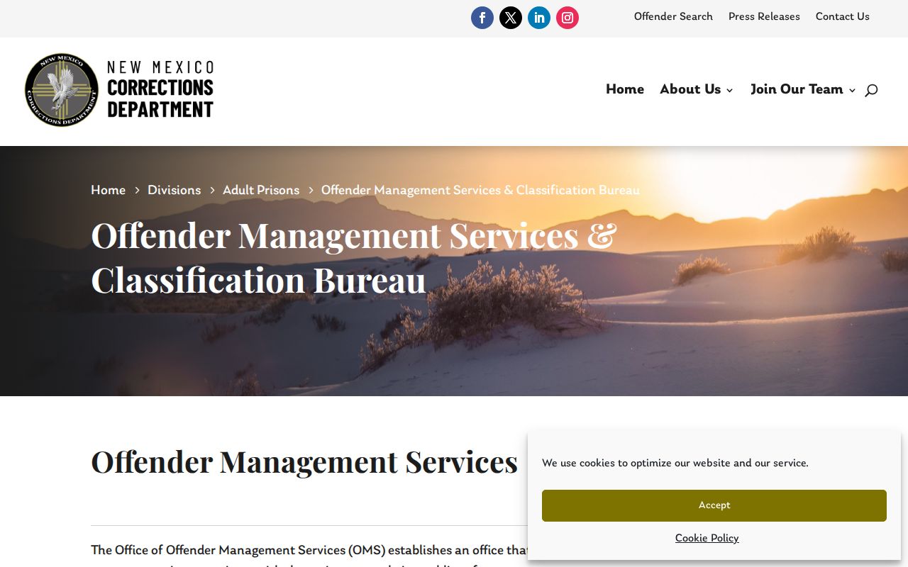 NMCD Offender Management Services source for Catron County release date calculations